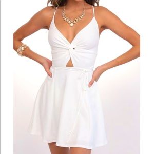 White twist backless criss-cross dress